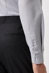 Burton Grey Slim Fit Herringbone Texture Smart Shirt thumbnail 4