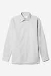Burton Grey Slim Fit Herringbone Texture Smart Shirt thumbnail 5