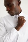 Burton Slim Fit White Herringbone Texture Smart Shirt thumbnail 2