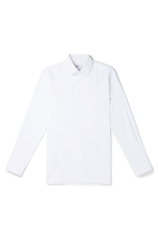 Burton Slim Fit White Herringbone Texture Smart Shirt 4