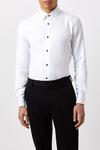 Burton White Slim Fit Double Cuff Dress Shirt thumbnail 1