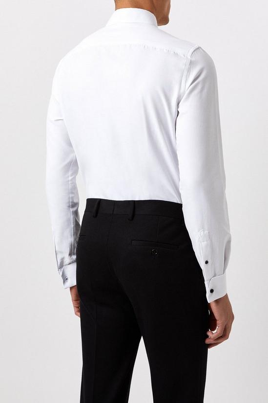 Burton White Slim Fit Double Cuff Dress Shirt 3