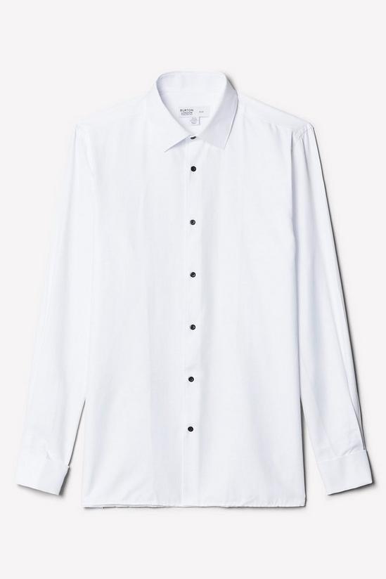 Burton White Slim Fit Double Cuff Dress Shirt 5