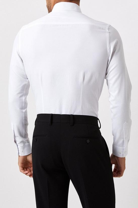 Burton Slim Fit White Collar Bar Dress Shirt 3