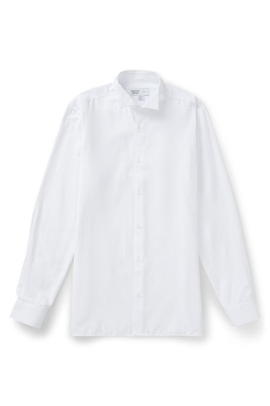 Burton Slim Fit White Wing Collar Dress Shirt 4