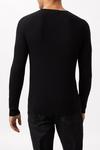 Burton Premium Black Muscle Fit Knitted Ribbed Crew Neck Jumper thumbnail 3
