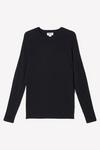 Burton Premium Black Muscle Fit Knitted Ribbed Crew Neck Jumper thumbnail 5