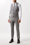 Burton Skinny Fit Grey Check Suit Waistcoat thumbnail 1