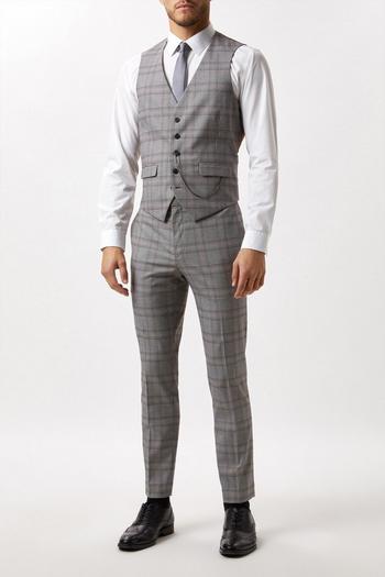 Related Product Skinny Fit Grey Check Suit Waistcoat