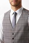 Burton Skinny Fit Grey Check Suit Waistcoat thumbnail 4