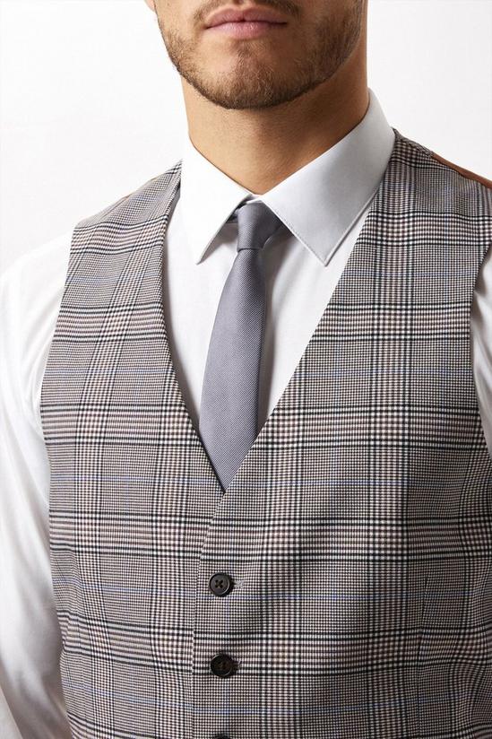 Burton Skinny Fit Grey Check Suit Waistcoat 4