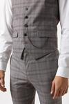 Burton Skinny Fit Grey Check Suit Waistcoat thumbnail 5