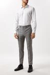 Burton Skinny Fit Grey Checked Suit Trousers thumbnail 1