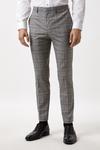 Burton Skinny Fit Grey Checked Suit Trousers thumbnail 2