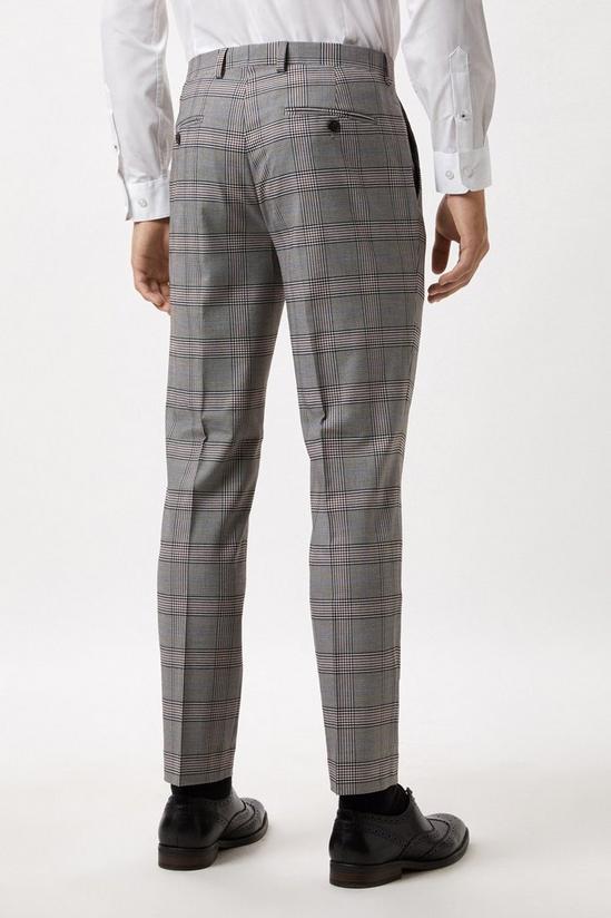 Burton Skinny Fit Grey Checked Suit Trousers 3