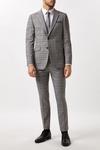 Burton Skinny Fit Grey Checked Suit Jacket thumbnail 1