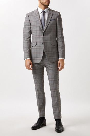 Related Product Skinny Fit Grey Checked Suit Jacket