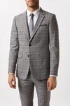 Burton Skinny Fit Grey Checked Suit Jacket thumbnail 2