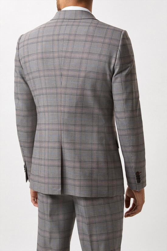 Burton Skinny Fit Grey Checked Suit Jacket 3