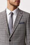 Burton Skinny Fit Grey Checked Suit Jacket thumbnail 4