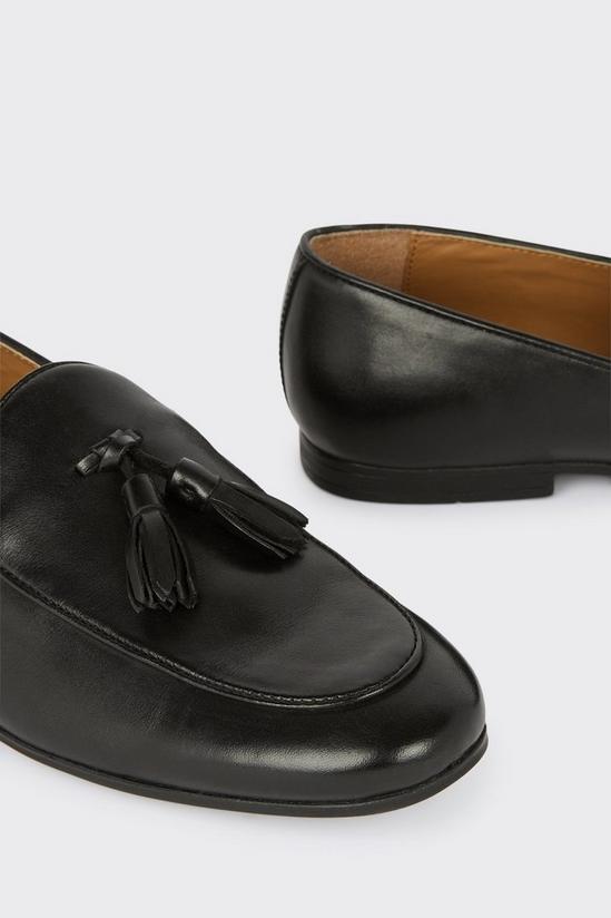 Burton Black Leather Smart Tassel Loafers 3