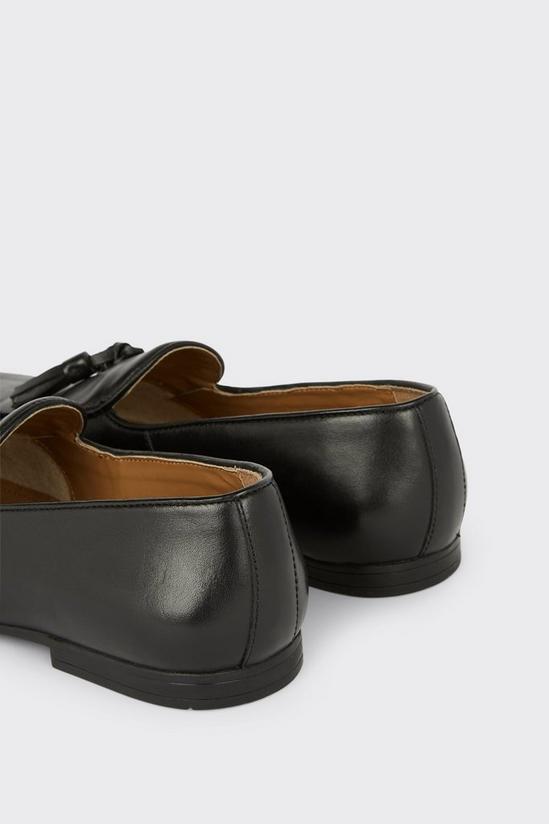 Burton Black Leather Smart Tassel Loafers 4