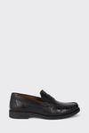 Burton Leather Smart Textured Black Penny Loafers thumbnail 1
