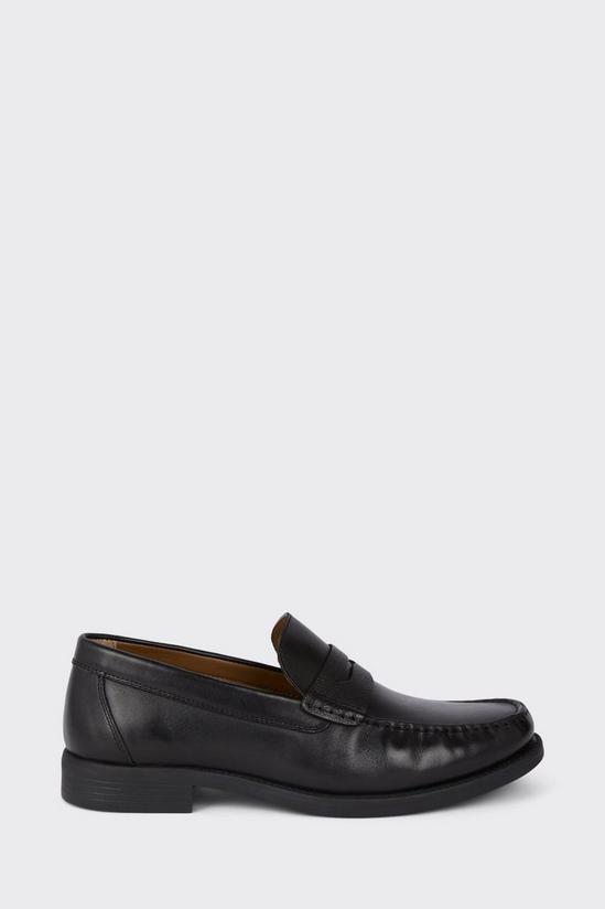 Burton Leather Smart Textured Black Penny Loafers 1