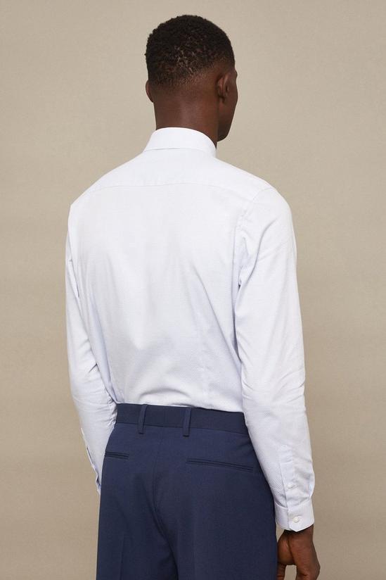 Burton Blue Slim Fit Long Sleeve Textured Smart Shirt 3