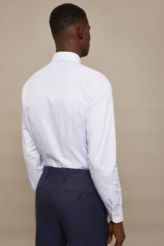 Burton Blue Tailored Fit Long Sleeve Textured Smart Shirt 3