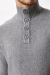 Burton Super Soft Grey Button Up Knitted Funnel thumbnail 4