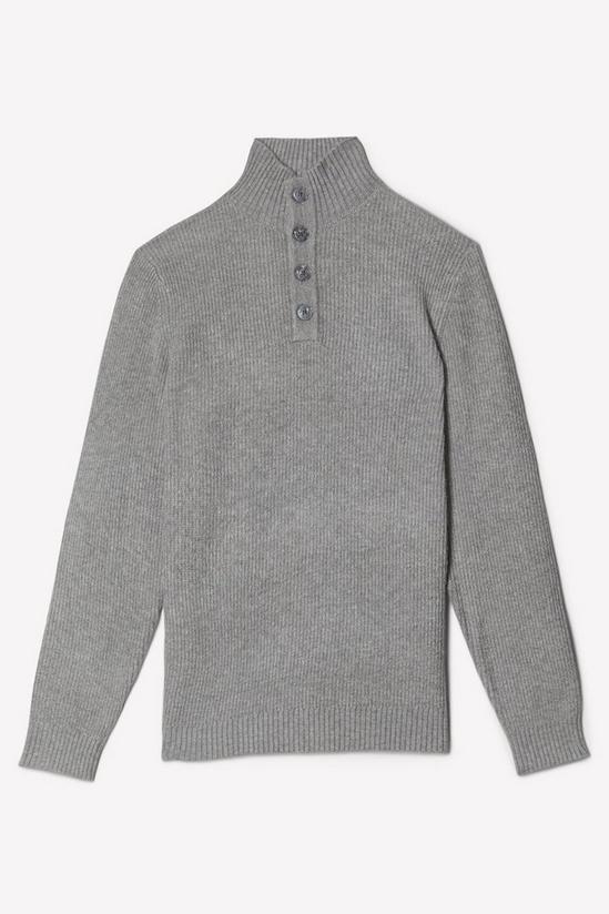 Burton Super Soft Grey Button Up Knitted Funnel 5