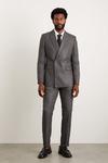 Burton Slim Fit Charcoal Wide Self Stripe Suit Trousers thumbnail 1