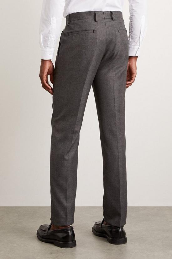 Burton Slim Fit Charcoal Wide Self Stripe Suit Trousers 3