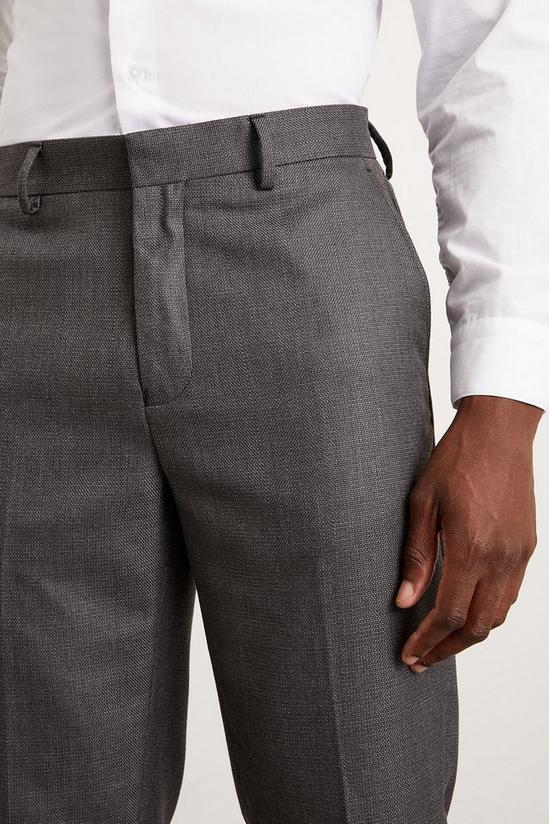 Burton Slim Fit Charcoal Wide Self Stripe Suit Trousers 4
