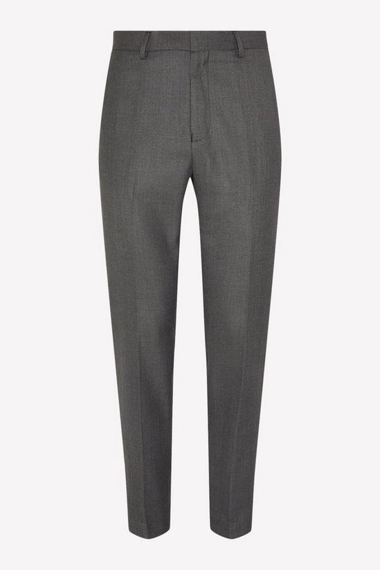Burton Slim Fit Charcoal Wide Self Stripe Suit Trousers 5