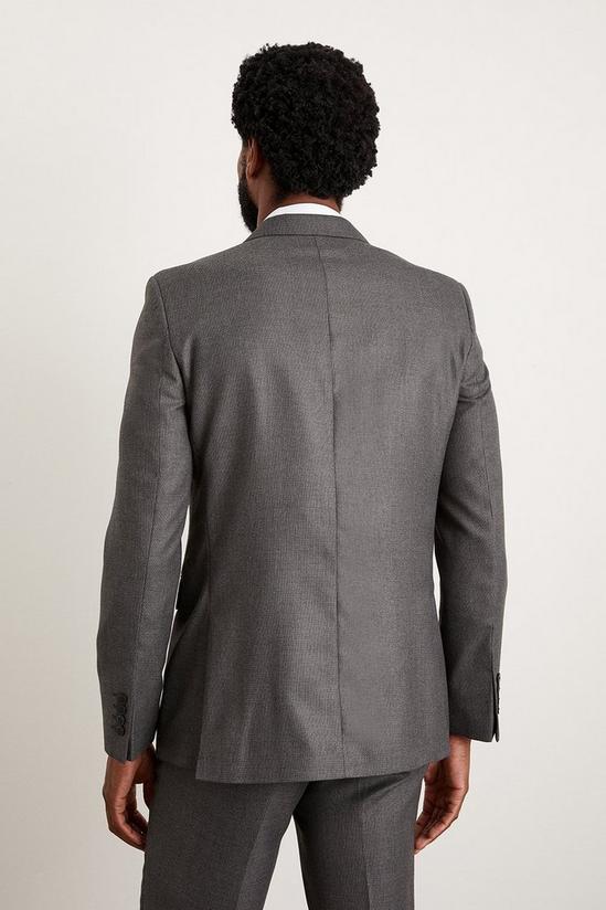 Burton Double Breasted Charcoal Wide Self Stripe Suit Jacket 3