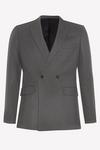 Burton Double Breasted Charcoal Wide Self Stripe Suit Jacket thumbnail 4
