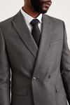 Burton Double Breasted Charcoal Wide Self Stripe Suit Jacket thumbnail 5