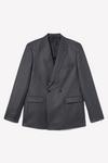 Burton Double Breasted Charcoal Wide Self Stripe Suit Jacket thumbnail 6