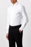 Burton White Slim Fit Concealed Placket Dress Shirt thumbnail 1