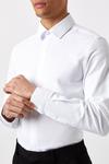 Burton White Slim Fit Concealed Placket Dress Shirt thumbnail 4
