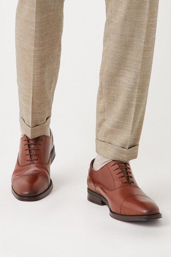 Burton Tan Leather Oxford Toe Cap Shoes 1