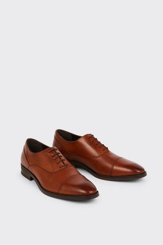 Burton Tan Leather Oxford Toe Cap Shoes 3