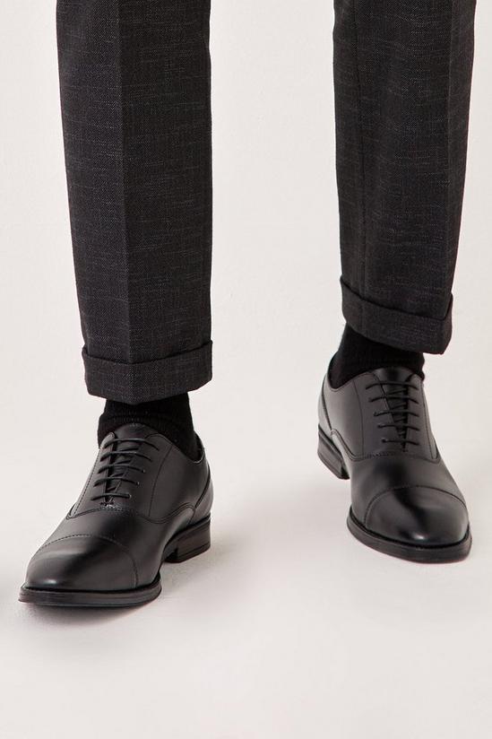 Burton Leather Smart Black Oxford Toe Cap Shoes 1