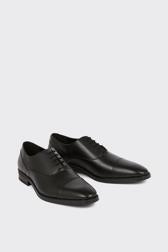 Burton Leather Smart Black Oxford Toe Cap Shoes 3