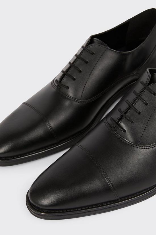 Burton Leather Smart Black Oxford Toe Cap Shoes 5
