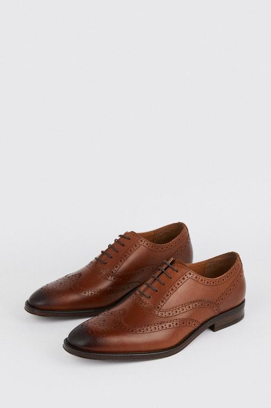 Burton Tan Leather Smart Oxford Brogue Shoes 3