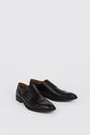 Burton Leather Smart Black Brogue Monk Shoes thumbnail 3