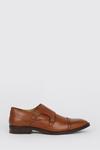 Burton Tan Leather Smart Brogue Monk Shoes thumbnail 2